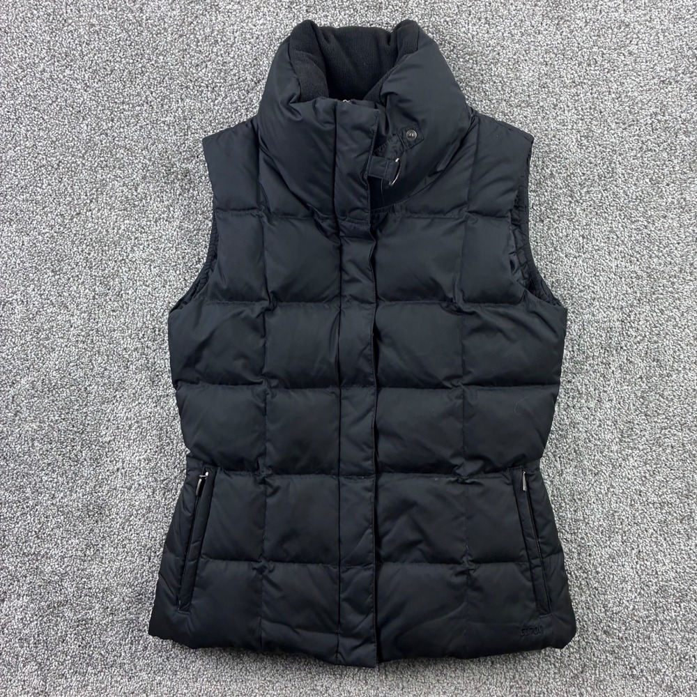 Eddie Bauer EB700 Puffer Vest Women's XS Black Premium Goose‎ Down Fill Full Zip